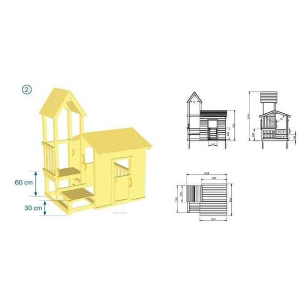 Structure de jeux en épicéa Lookout - EDE-0386