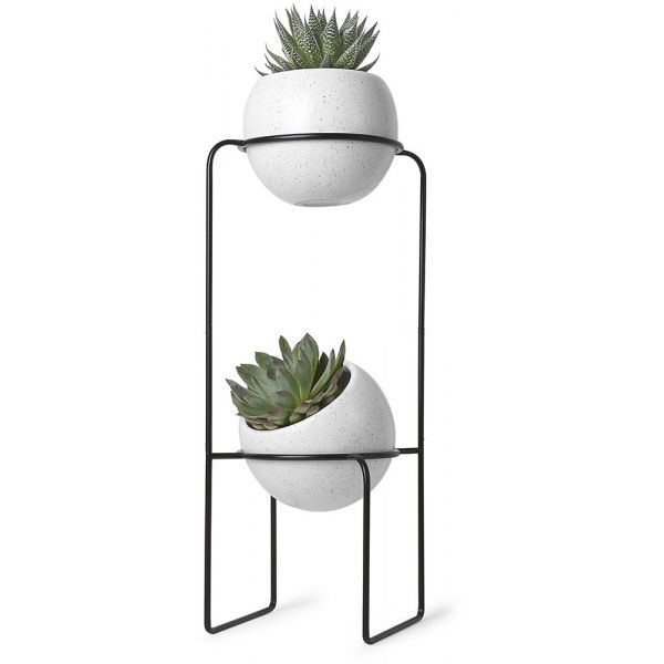 Structure supperposée avec 2 pots de fleur en céramique Nesta - UMBRA