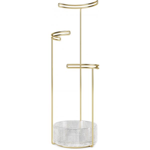 Support à bijoux en verre et métal doré Tesora - 44,90