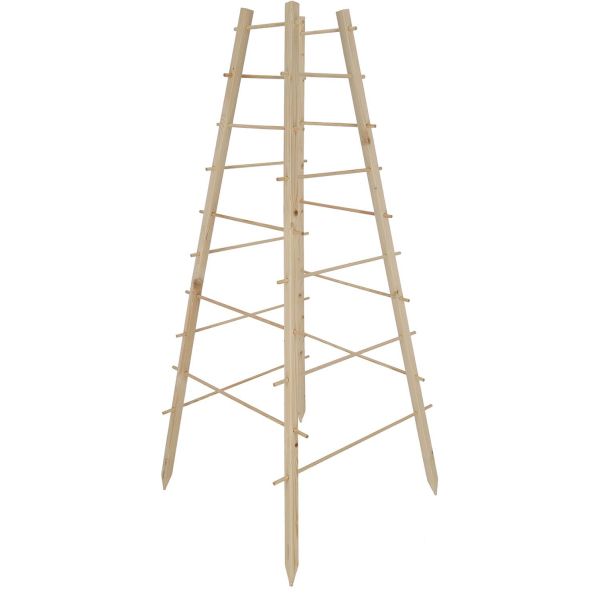Support en bois de pin pour plantes 4 piquets - 6