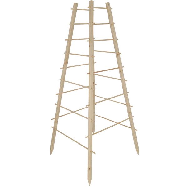 Support en bois de pin pour plantes 4 piquets