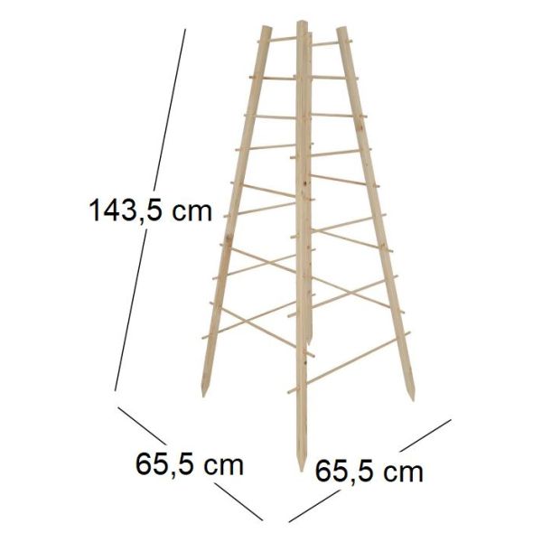 Support en bois de pin pour plantes 4 piquets - ESS-1296