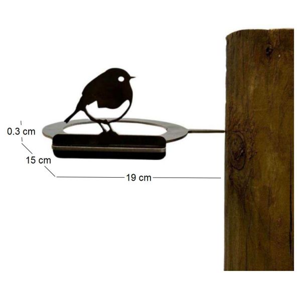Support pour bol mangeoire en acier corten Bird - 9