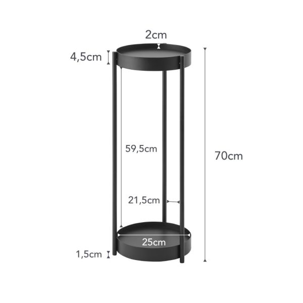 Support 2 niveaux pour plantes sur roulettes - YAM-0211