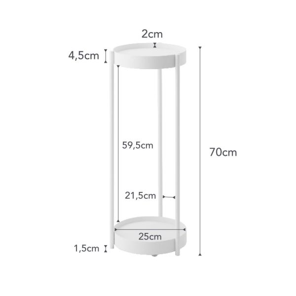 Support 2 niveaux pour plantes sur roulettes - YAM-0210