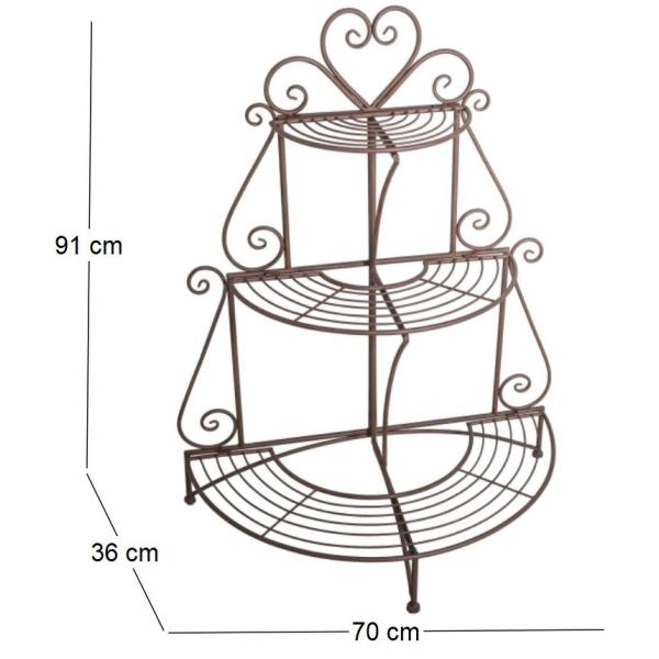 Support à plantes en fer 3 niveaux Arabesque - ANTIC LINE CRéATIONS
