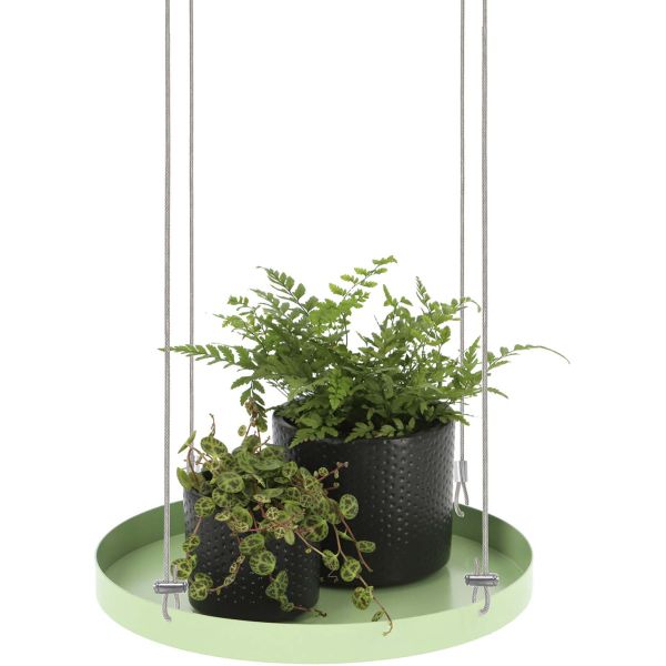 Support à plantes rond à suspendre vert