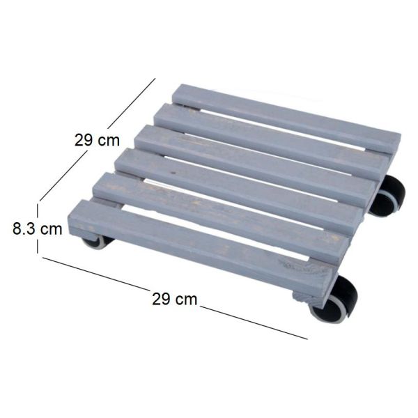 Support à roulettes en bois pour plantes d'intérieur - 5