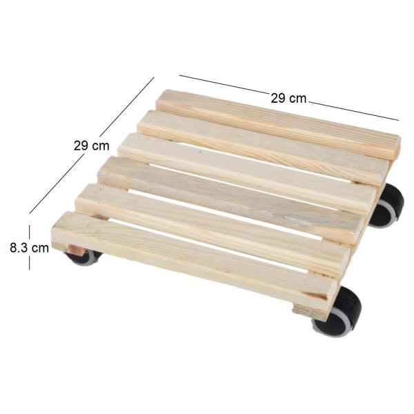 Support à roulettes en bois pour plantes d'intérieur - 5