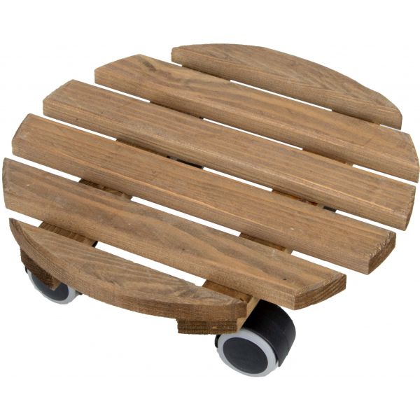 Support à roulettes en bois pour plantes d'intérieur