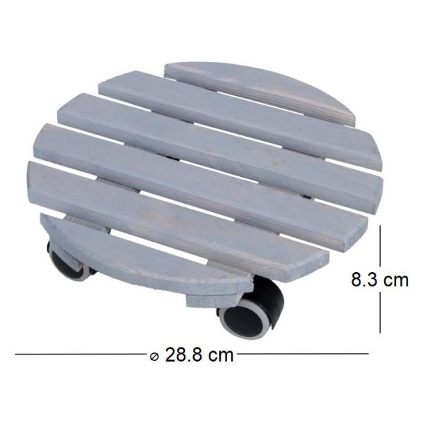 Support à roulettes en bois pour plantes d'intérieur - 4,72