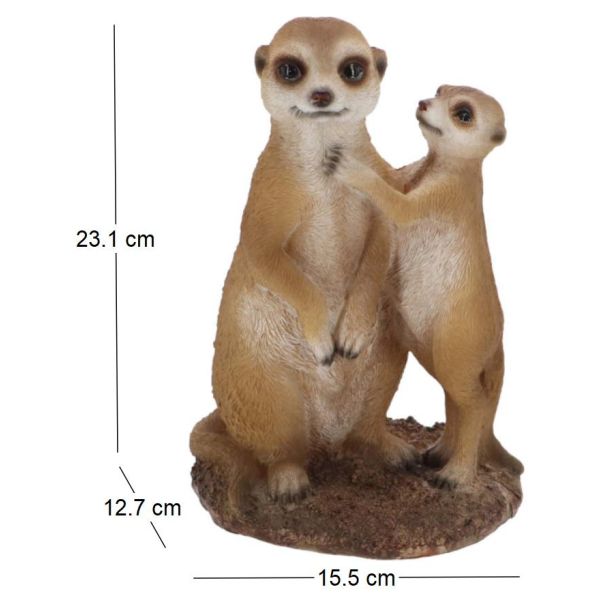 Suricates en résine 23 cm - 9