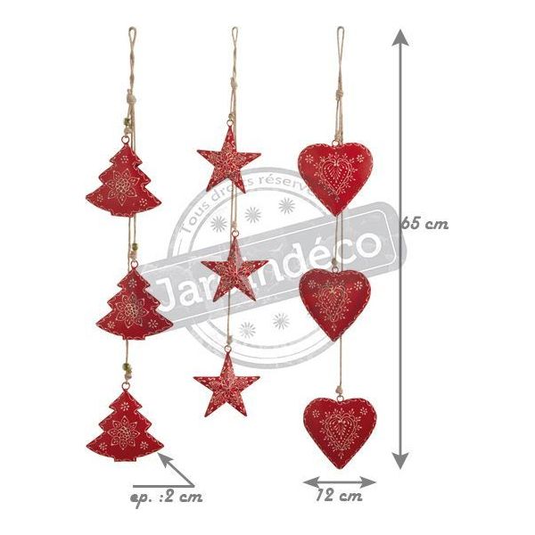 Suspension de Noël en métal (Lot de 3) - AUBRY GASPARD