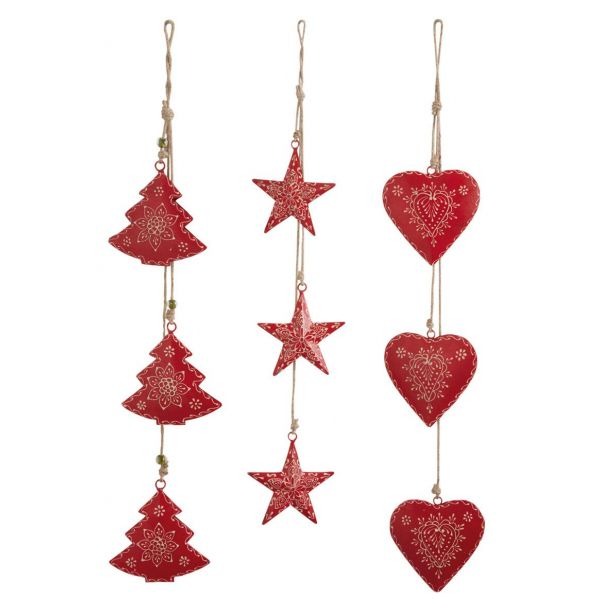 Suspension de Noël en métal (Lot de 3)