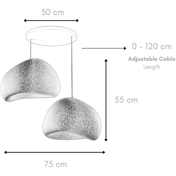 Suspension 2 abats jour Wabi Sabi Barecasts - ASI-2250
