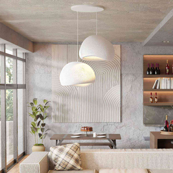 Suspension 2 abats jour Wabi Sabi Barecasts - HANAH HOME