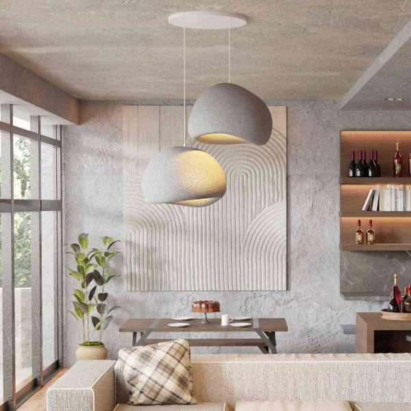 Suspension 2 abats jour Wabi Sabi Barecasts - HANAH HOME