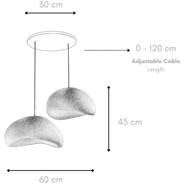 Suspension 2 abats jour Wabi Sabi Grainbeams - ASI-2238