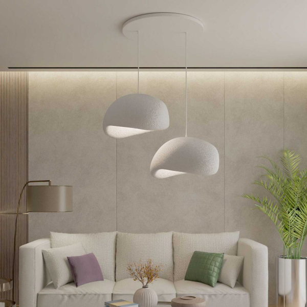 Suspension 2 abats jour Wabi Sabi Grainbeams - HANAH HOME