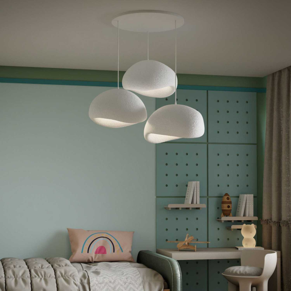 Suspension 3 abats jour Wabi Sabi Haze & Hues - HANAH HOME