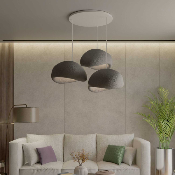 Suspension 3 abats jour Wabi Sabi Haze & Hues - HANAH HOME