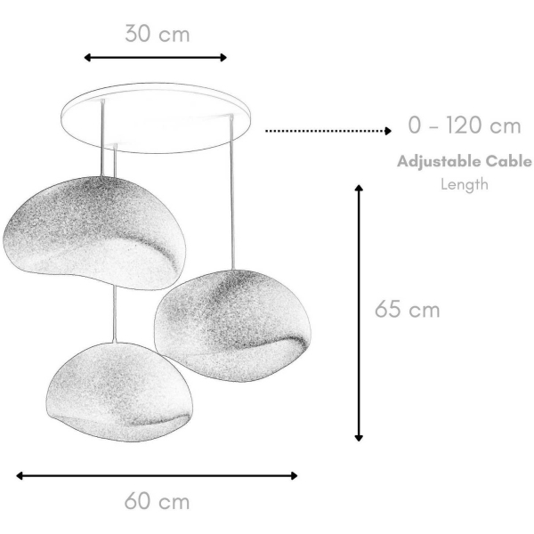 Suspension 3 abats jour Wabi Sabi Haze & Hues - ASI-2245