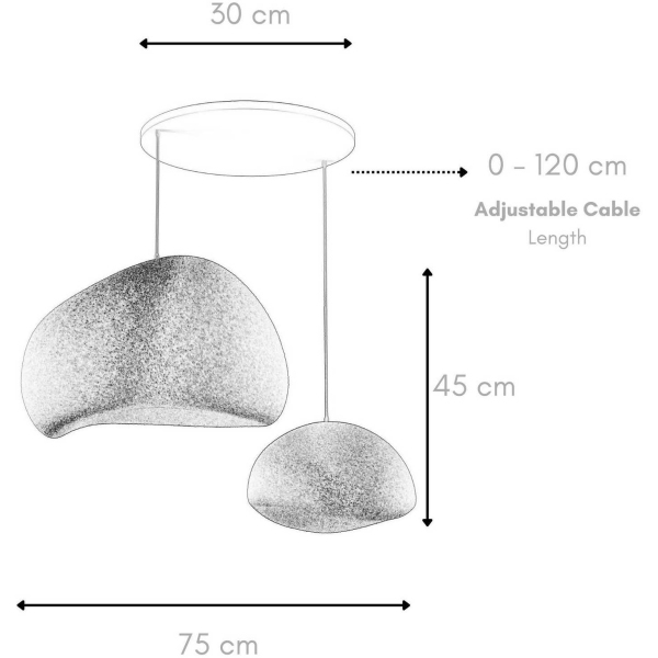 Suspension 2 abats jour Wabi Sabi Rawbends - ASI-2242