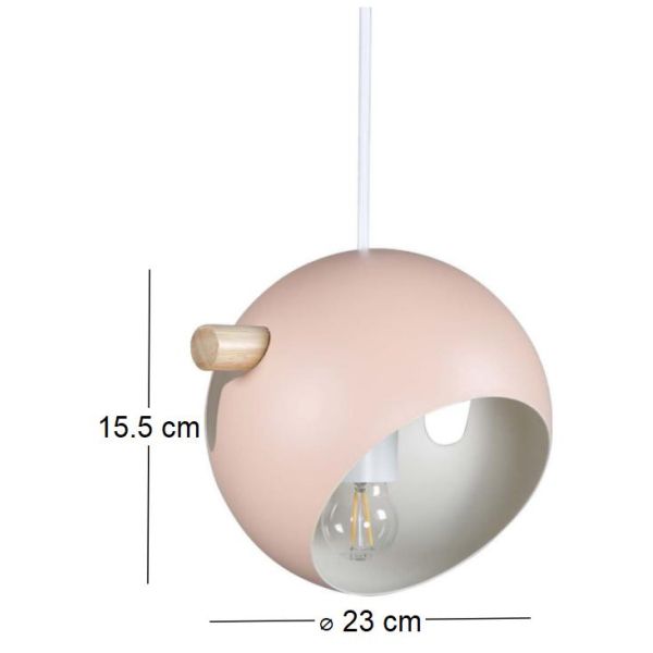 Suspension en acier Tubbie vieux rose - 9