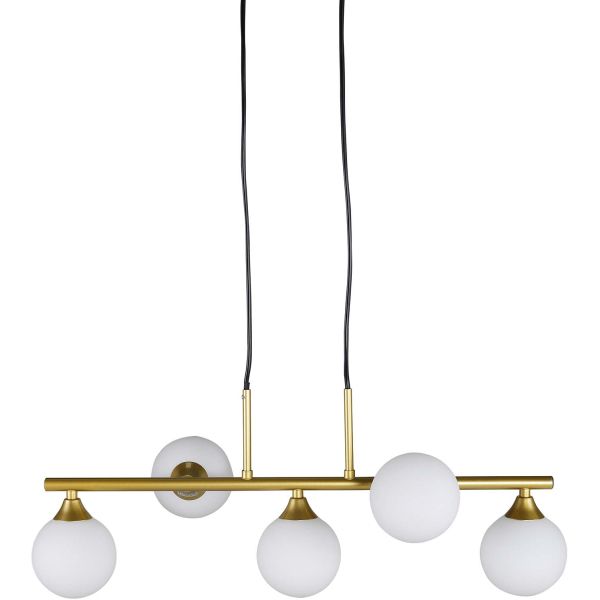 Suspension en acier et verre pour 5 ampoules Orb