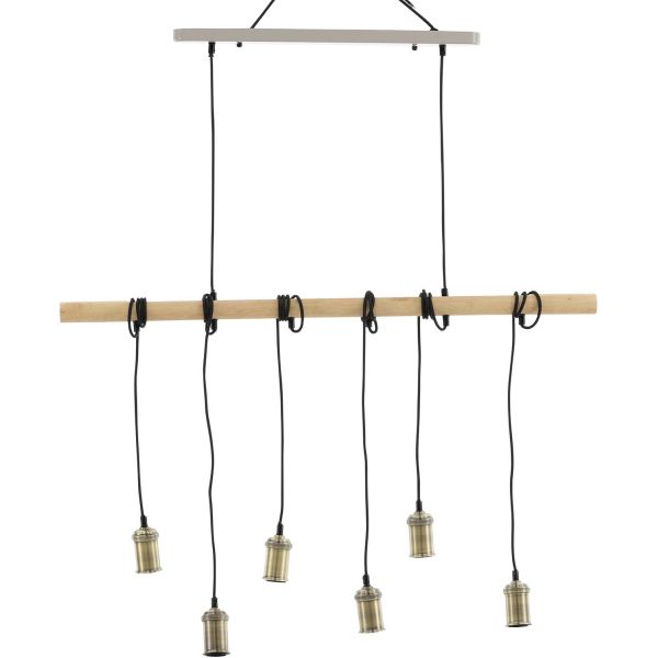 Suspension pour 6 ampoules en acier Fall