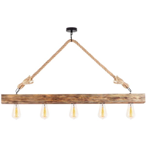 Suspension en bois 5 ampoules Erebos - 69,90