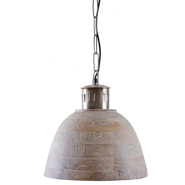 Suspension bois blanchi et métal