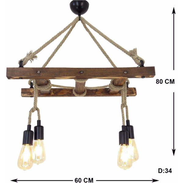 Suspension bois et corde Halat - ASI-0895