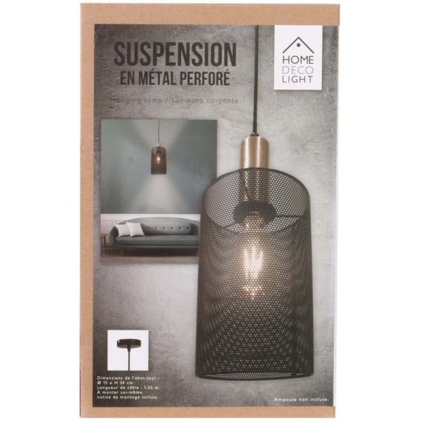 Suspension cylindrique en métal perforé - CMP-1775