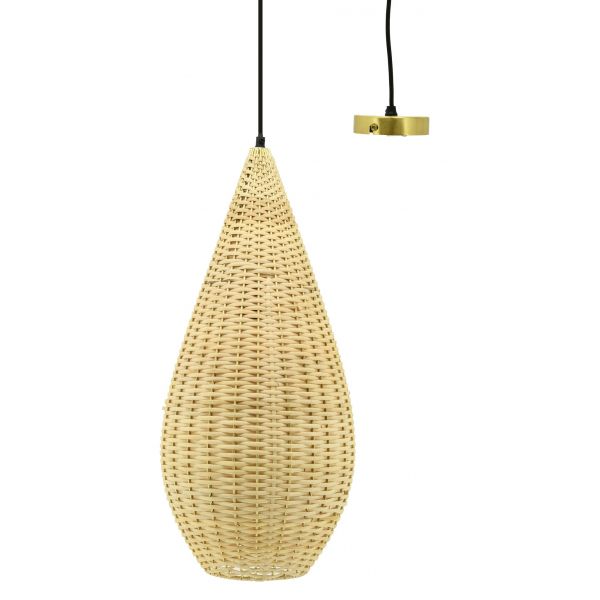 Suspension goutte en rotin naturel