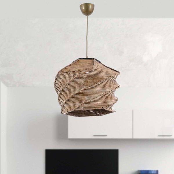 Suspension imitation bambou Ruche - HANAH HOME