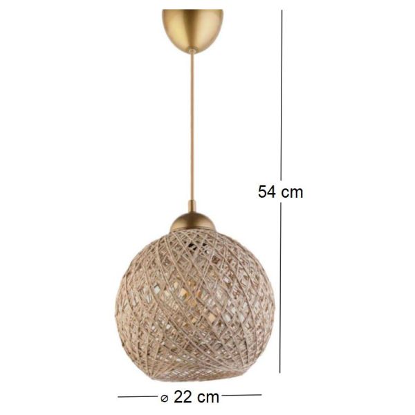 Suspension lumineuse effet rotin tressé Bulle - ASI-0883
