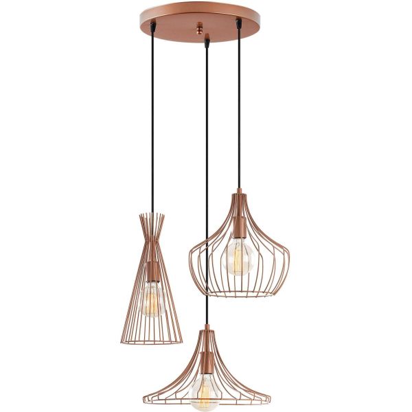 Suspension en métal 3 abat-jour Mezopotamya - 339,99