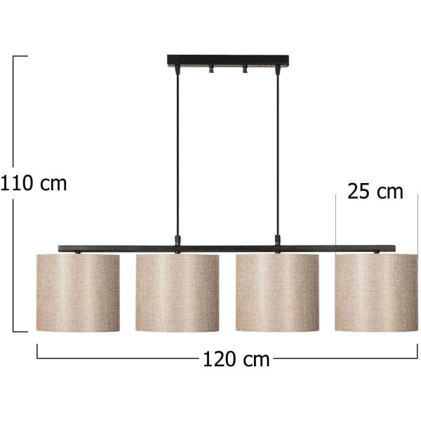 Suspension en métal 4 abat-jour Valiz - ASI-0902