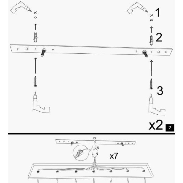 Suspension en métal 3 abat-jour Ylda - 89,90