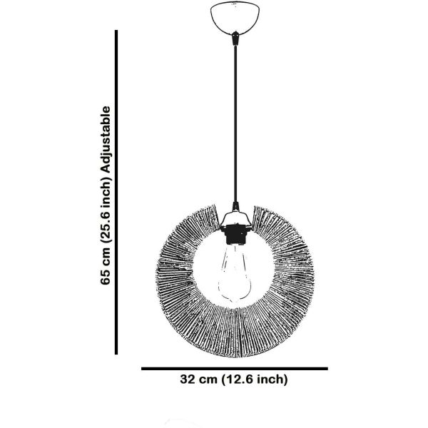 Suspension en métal et jute Kruh - ASI-2517