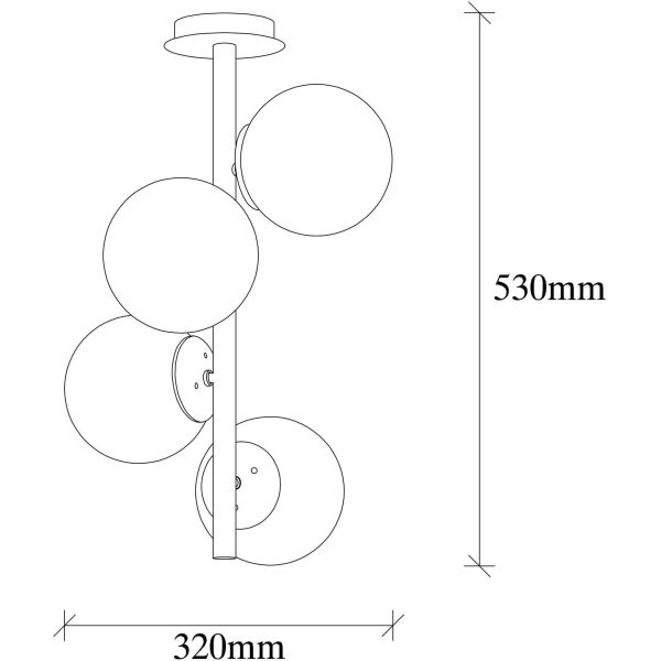 Suspension en métal et verre Faze - ASI-0258