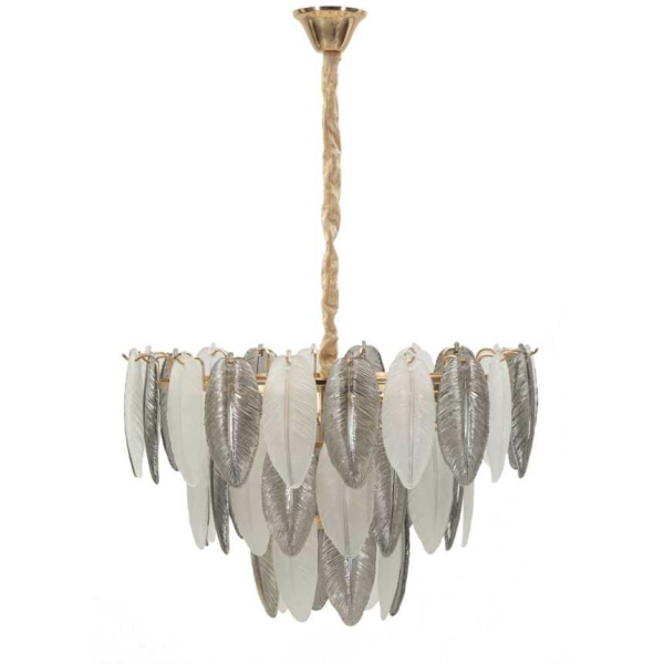 Suspension en métal et verre Leafy 60 x 87 cm