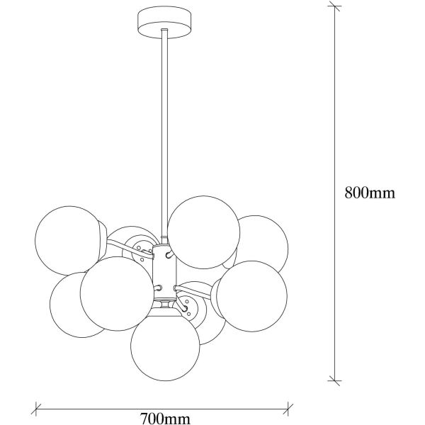 Suspension en métal et verre Mudoni - ASI-0228