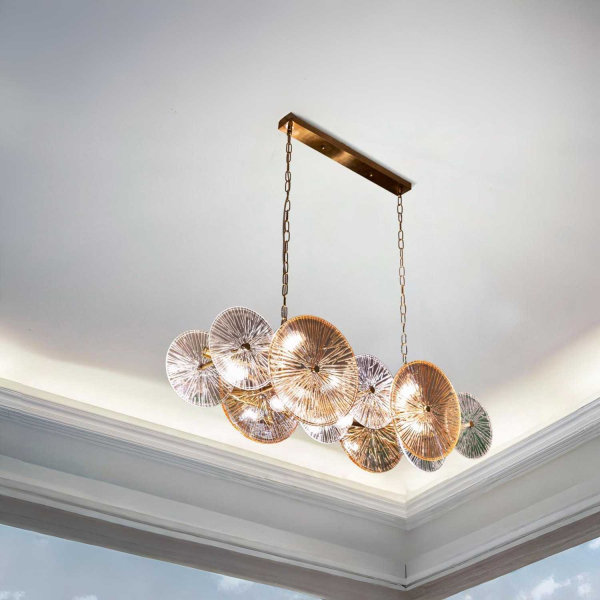 Suspension en métal et verre 100 x 23 x 94 cm Osaka - MAURO FERRETTI