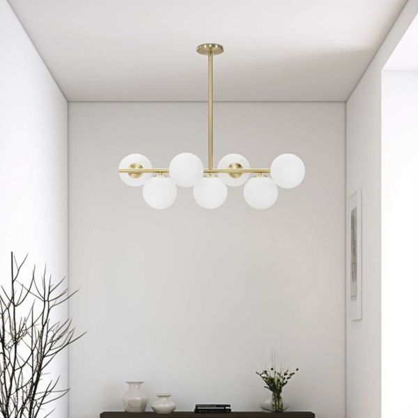 Suspension en métal et verre 7 abat-jour 81 x 30 x 74 cm - MAURO FERRETTI