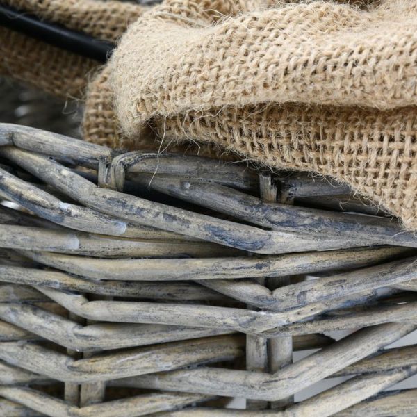 Suspension en osier gris et jute - AUBRY GASPARD