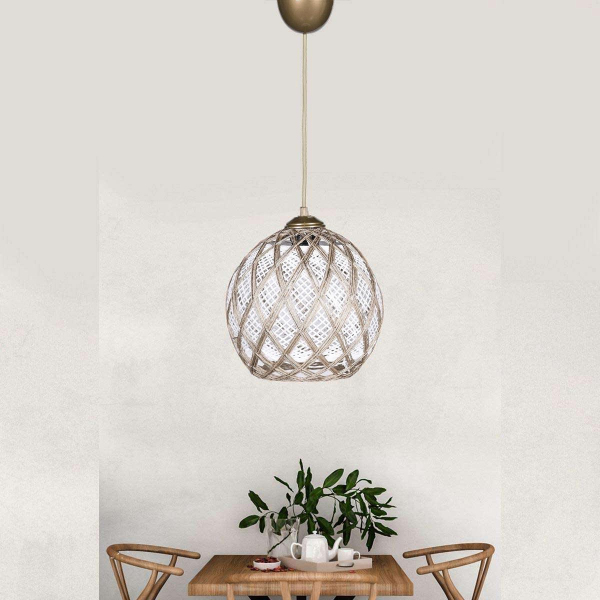 Suspension en plastique et coton chandelier - HANAH HOME