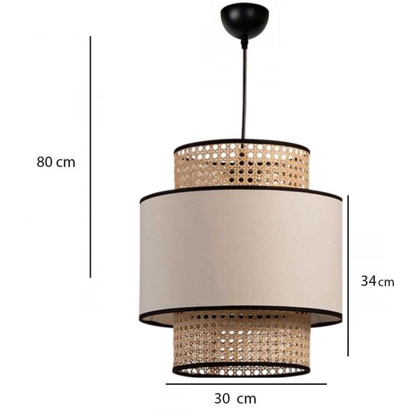 Suspension en rotin effet cannage Diana - ASI-0891