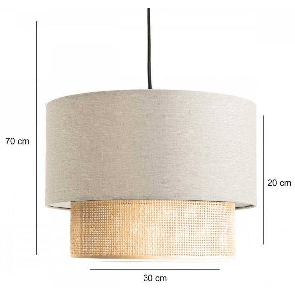 Suspension en tissu effet lin Nature - HANAH HOME